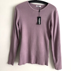 NWT Zeagoo Womens Size XL Violet Long Sleeve Ribbed Sweater Casual Basic Fairy